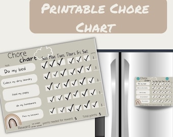 Kids Chore Chart Printable Personalize Chore Tracker - Etsy
