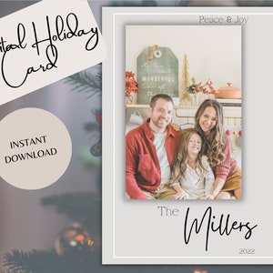 Holiday card, Picture Holiday card, Christmas Card, Digital Holiday Card, Family Christmas Card, Downloadable Holiday Card Template