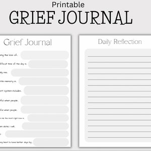 Trauer Journal | Kummer Vorlage | Trauerbewältigung | druckbares Journal | Verlust eines geliebten Menschen | Tagebuch | tägliche Reflektion |
