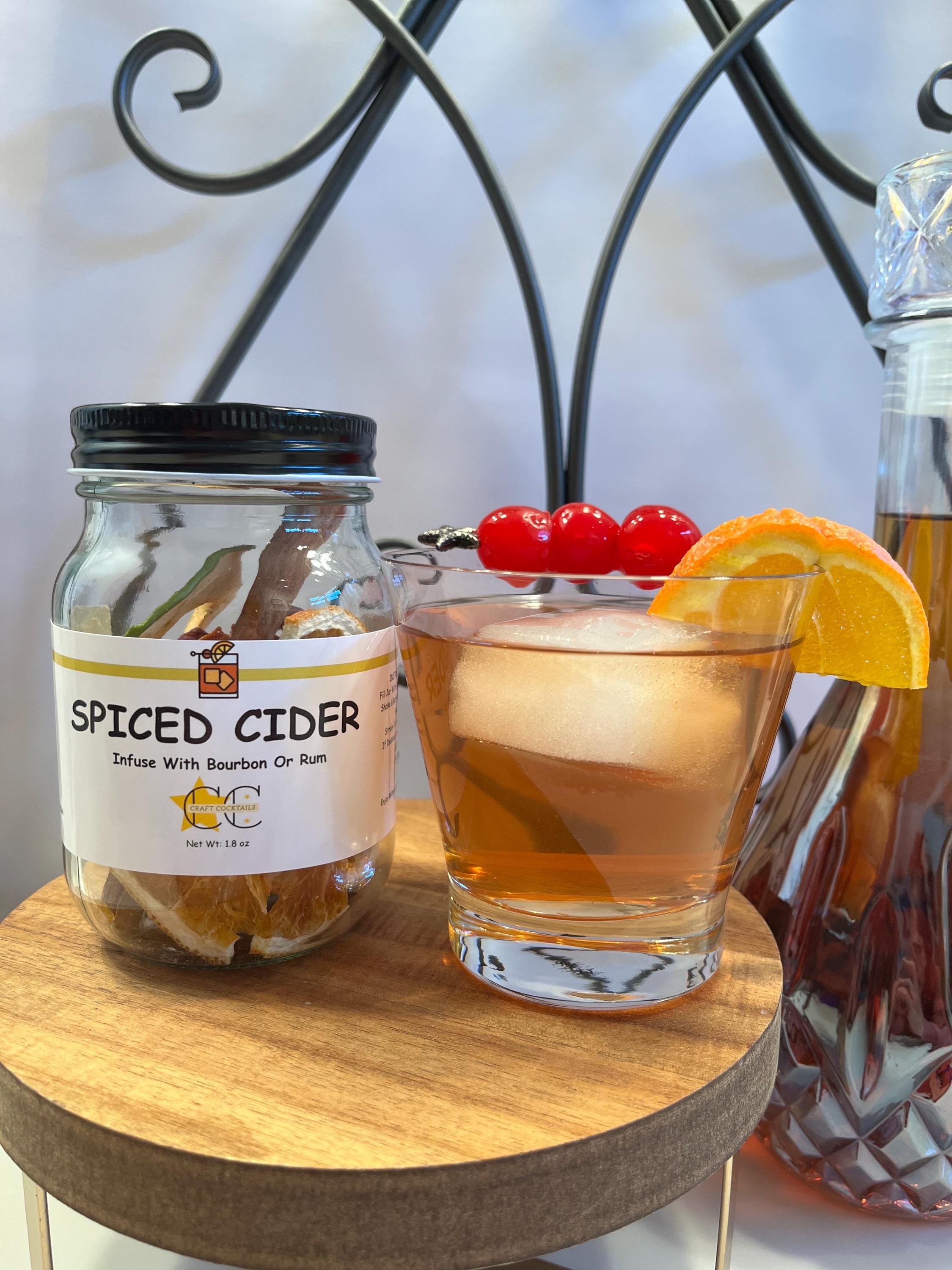 Spiced Cider Cocktail Infusion Kit - Unique Cocktail Gift for the Bourbon or Whiskey lover - DIY Mason Jar Alcohol Drinks - Fall Cocktail