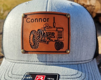 Vintage tractor hat for adults - personalized farm tractor hats - tractor hats - farm equipment hat- hat for dad - hat for him or her