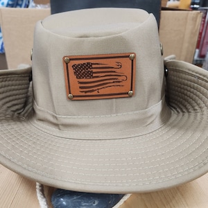USA FLAGGE Angelrute Boonie Hut - verstellbarer Boonie Hut mit Nackenschutz - Angeln Boonie Hüte mit breiter Krempe - Outback Hut