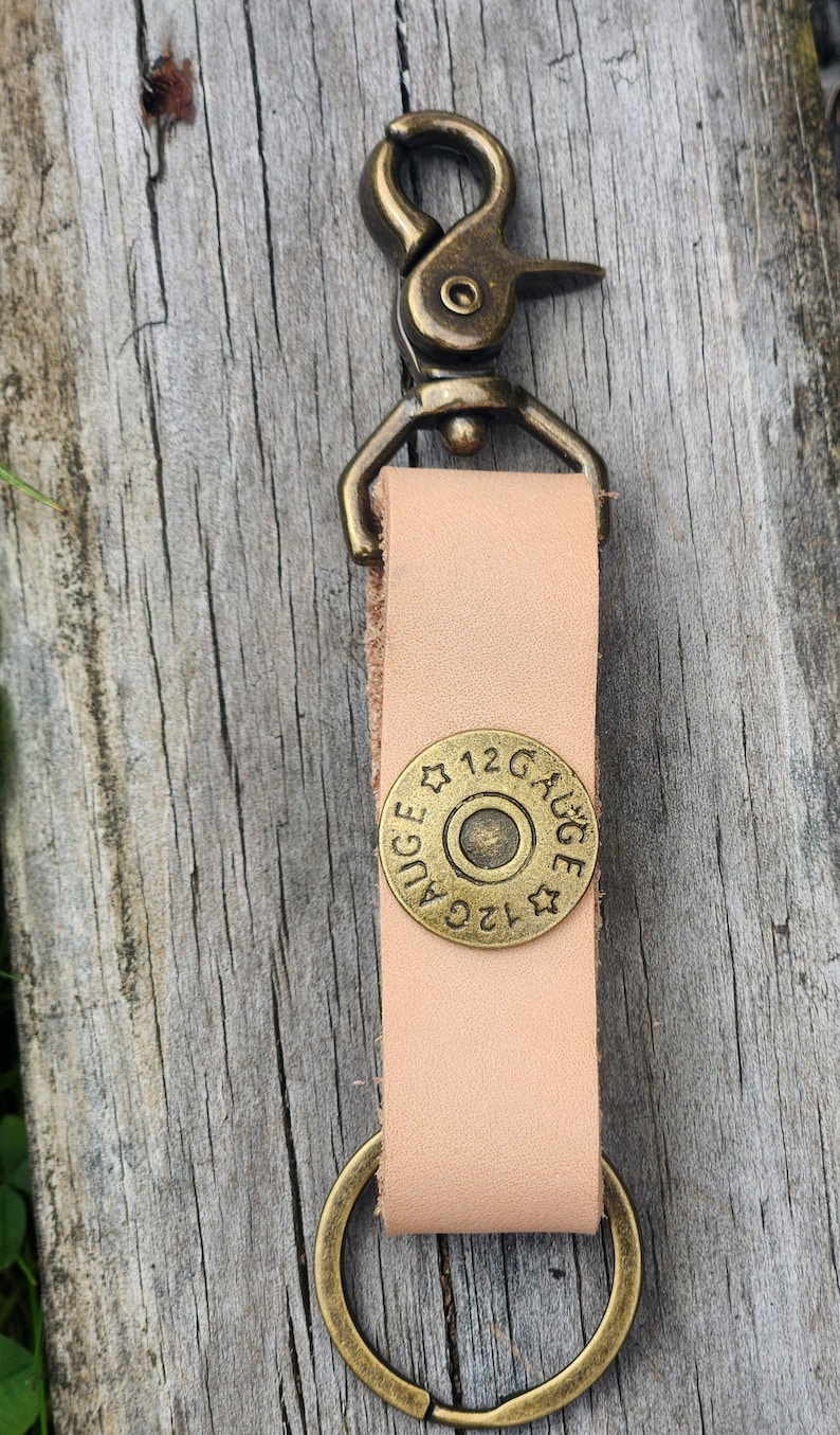 12 Gauge Shotgun Shell Leather Keychain – USA Made, Swivel Hook - Etsy