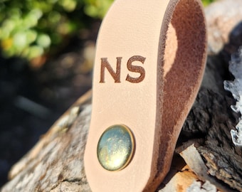 Personalized Leather Cord Keeper: Laser Engraved Wire Organizer