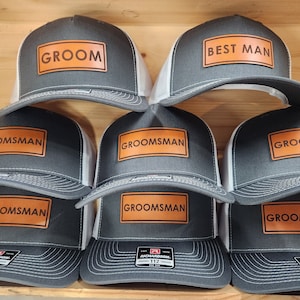 8-pack wedding party hat package personalized hats - 8 Wedding hats - wedding photo op hats - wedding party gift - Bachelor party hat -