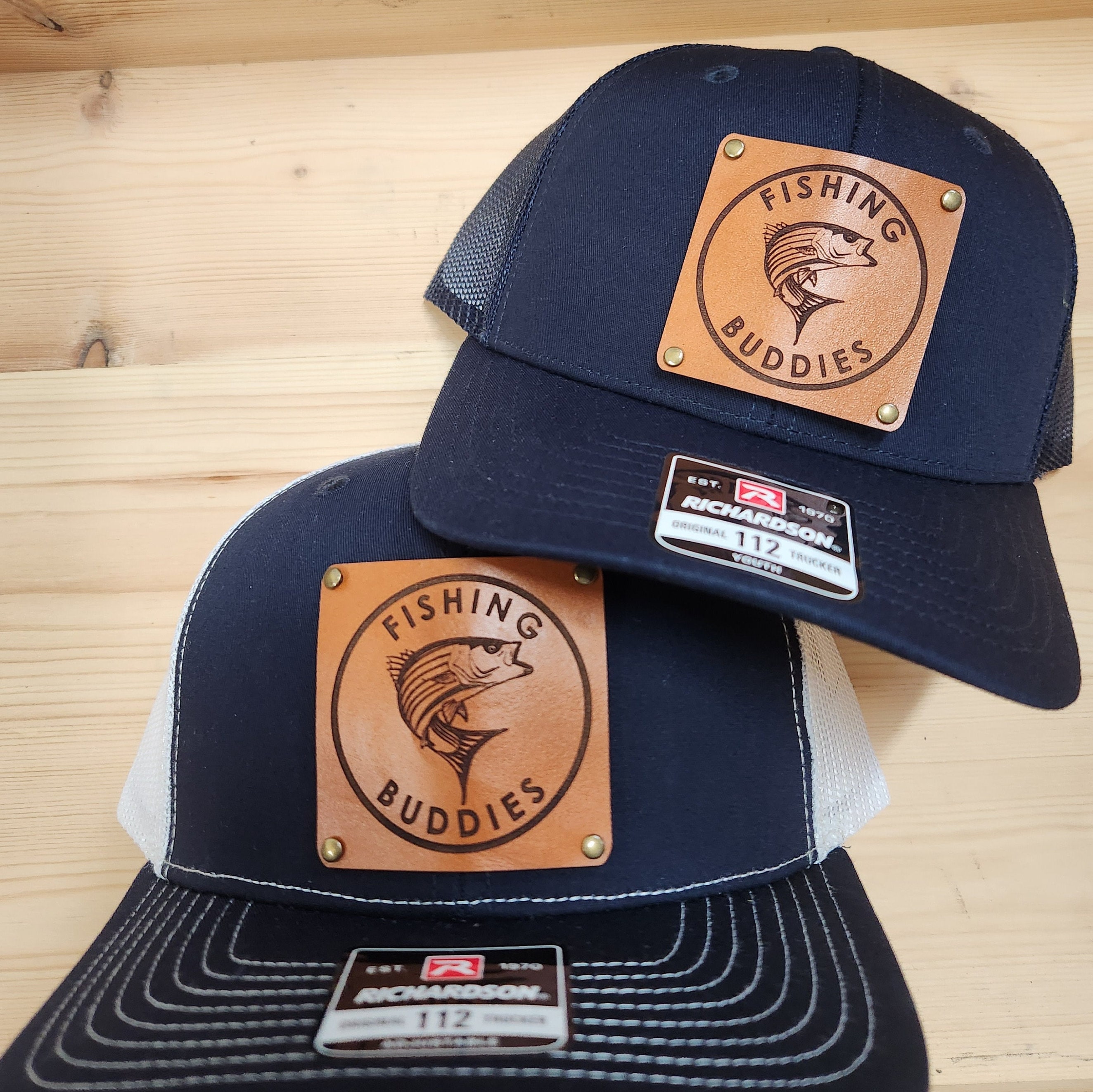 Fishing Buddies Hat Set Fishermen Hats for Adult and Child Richardson  Engraved Patch Hats Angler Hats for Dad or Mom and Buddy -  UK