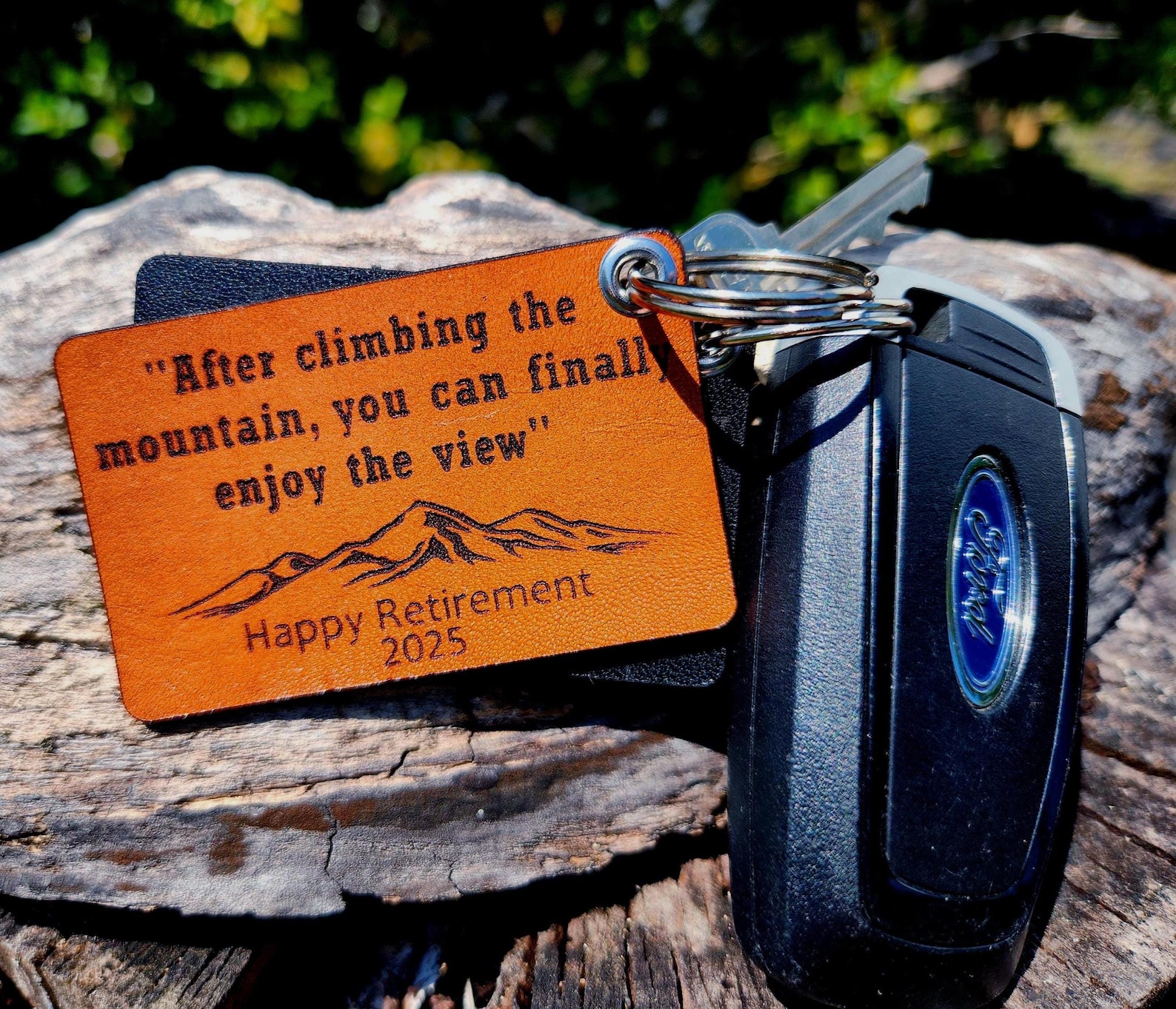 Personalized Leather Retirement Keychain – Engraved Retirement Gift - Etsy