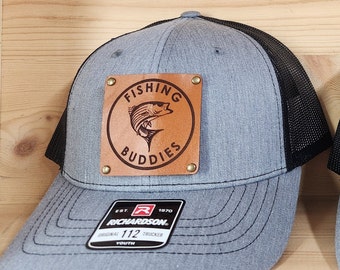 Fishing Buddies Hat ADD-ON: Engraved Leather Patch Snapback