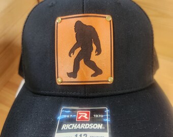 Bigfoot Leather Patch Hat - Sasquatch Richardson Trucker Hat