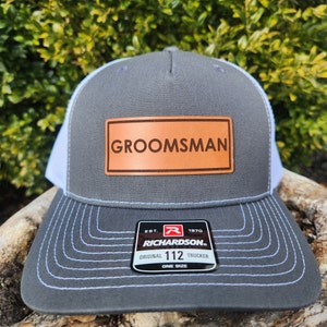 Groomsman Leather Patch Hat: Personalized Wedding Party Gift