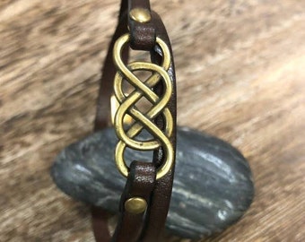Men's Celtic Knot Leather Bracelet - Multi-Layer Braided Wristband With Stainless Steel Clasp - View #9
