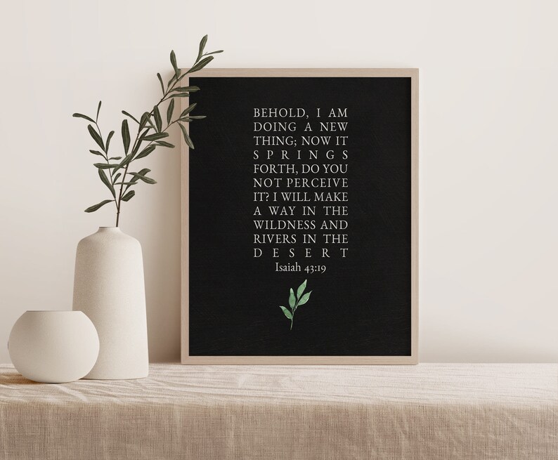 Isaiah 43:19 Bible Verse Wall Art, Behold I Am Doing a New Thing