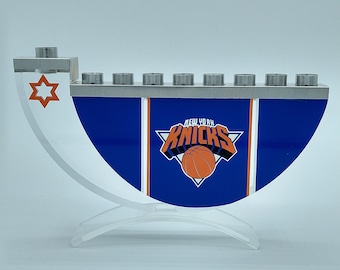 Knicks Basketball Menorah - Sports Menorahs - Candle Holder Menorah