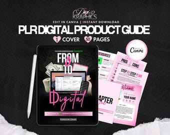 PLR How To Guide Digital Product Business, Digital Product Guide, DFY Ebook, PLR Ebook, Canva, Editable Ebook, Worksheets, Done For You Book