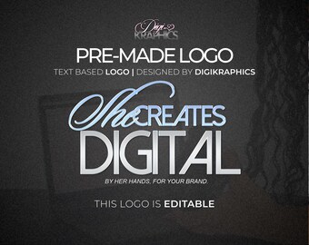PSD Premade Logo Design, Editable PSD File, Photoshop, Text Effects, DFY, Digital products, Small Business, Logo Template, Instant download