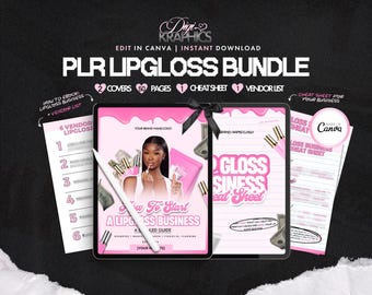 PLR How To Start A Lip Gloss Business BUNDLE, DFY Ebook, Vendor List, Editable On Canva, Editable Ebook, Done For You Book, Beauty Ebook