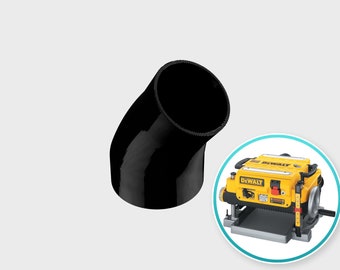 Perfect Fit 45-degree Flexible ShopVac Vacuum Adapter for Dewalt DW735 / DW735X Planer - 3D Printed