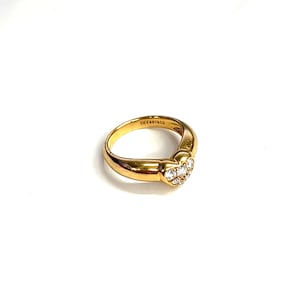 Tiffany and co. Ring heart pave diamond 750 18k Yellow gold 4.1g