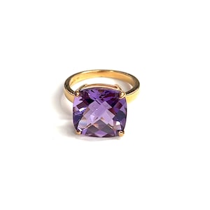 Tiffany & co. 18k yellow gold amethyst sparkling ring
