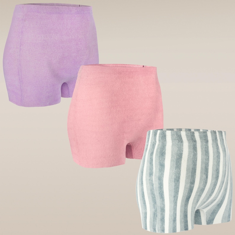 3-pack miljövänliga återanvändbara pojkshorts | One Size passar de flesta bomulls- och spandexunderkläder | Vardagskläder Stripe/Pink/Purple