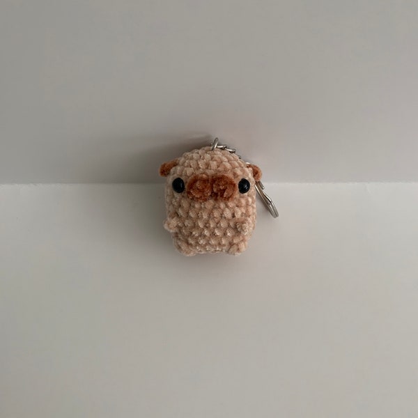 Crochet Pug Keychain | Miniature Pug, Dog | Cute Gift for Dog Lovers