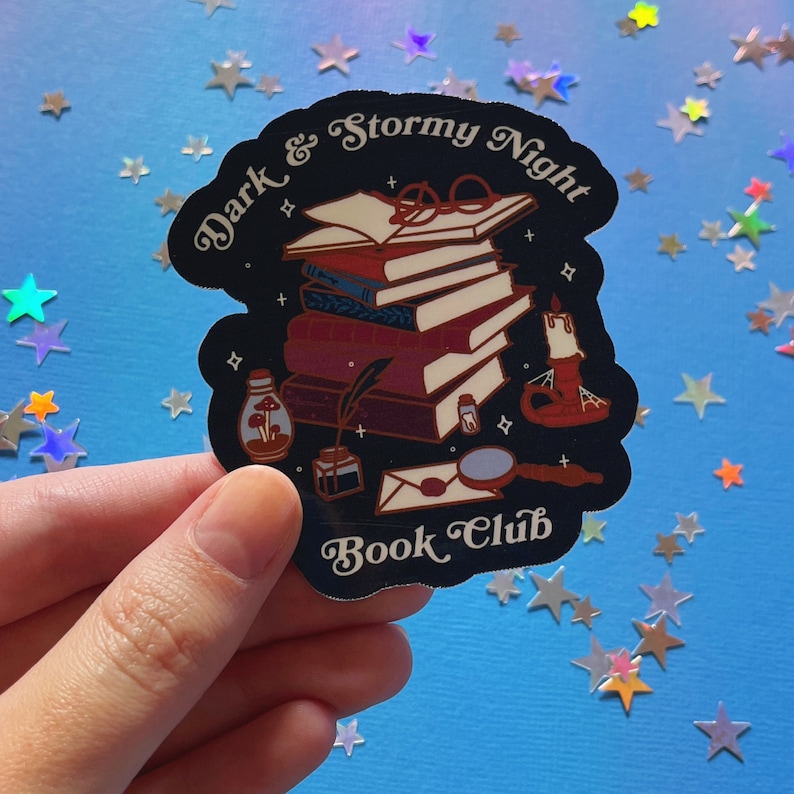 Dark & Stormy Night Book Club Waterproof Laminated Glossy Vinyl Sticker image 3