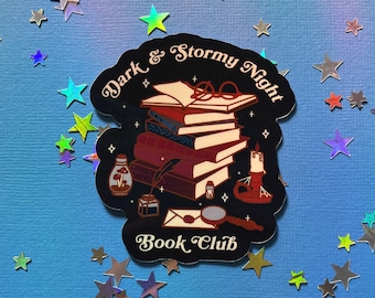 Dark & Stormy Night Book Club Waterproof Laminated Glossy Vinyl Sticker