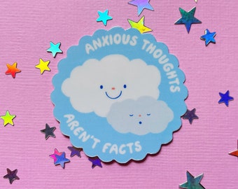 Anxious Thoughts Waterproof Laminated Glossy Vinyl Sticker