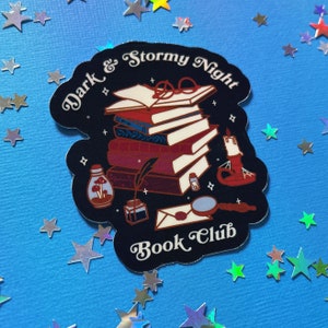 Dark & Stormy Night Book Club Waterproof Laminated Glossy Vinyl Sticker image 2