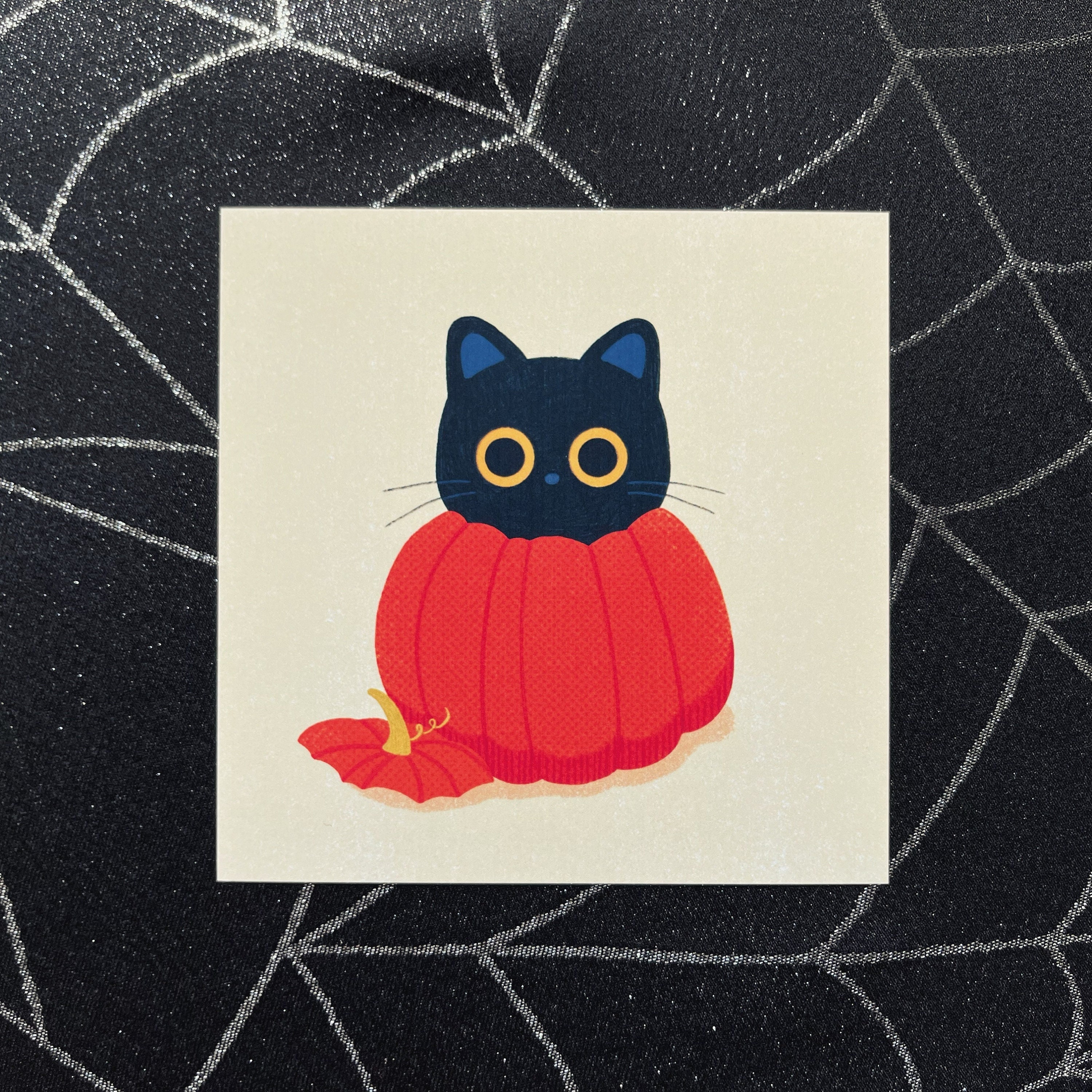 Pumpkin Cat Art Print - Etsy