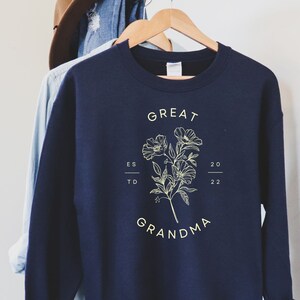 Customized Gift For Great Grandmother, Custom Great Grandma Sweatshirt, Great Grandma Est. Shirt, Grandma Sweatshirt, Gift For Grandma