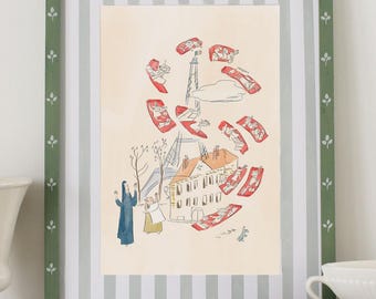 Impressão artística inspirada em Madeline Ludwig Bemelmans A3-2