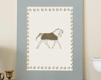 Horse Sketch Art Print | Equestrian Vintage Children's Nursery Gallery Wall Art Print R4-3