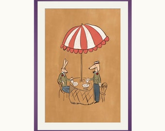 Impressão artística de ilustração inspirada em Bemelmans | Ludwig Bemelmans Mural New York Art Print 20x30 polegadas A2-3