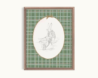 Beatrix Potter Inspired Peter Rabbit DIGITAL Art Print | Peter Rabbit Children's Nursery Illustration PRINTABLE Gallery Wall Art Print R3-5