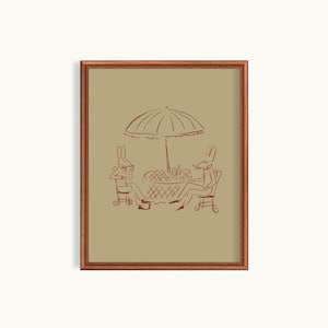 Bemelmans Inspired Sketch Art Print | Ludwig Bemelmans Rabbit Art Print S6-4