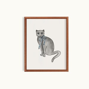 Vintage Cat Art Print | Printable Cat Art Print Gallery Wall Art S2-1