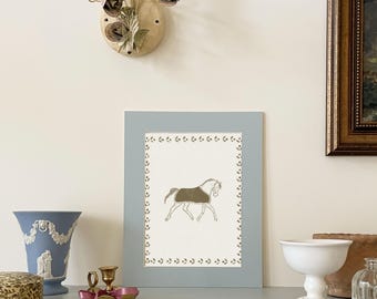 Arte de impressão de esboço de cavalo | Arte de parede de galeria de berçário infantil vintage equestre R4-3