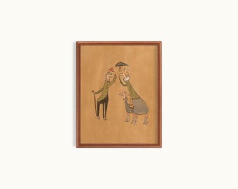 Bemelmans inspirou impressão da arte da ilustração de <br> Entrega Rápida? 18x24 polegadas | Ludwig Bemelmans Mural Girafa Art Print R1-2