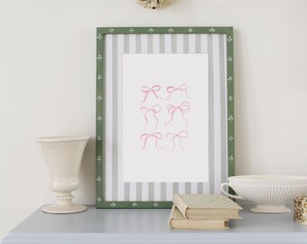 Impressão de arte em aquarela de arco | Arte de parede em arco rosa ilustrada à mão para decoração de quarto T1-4