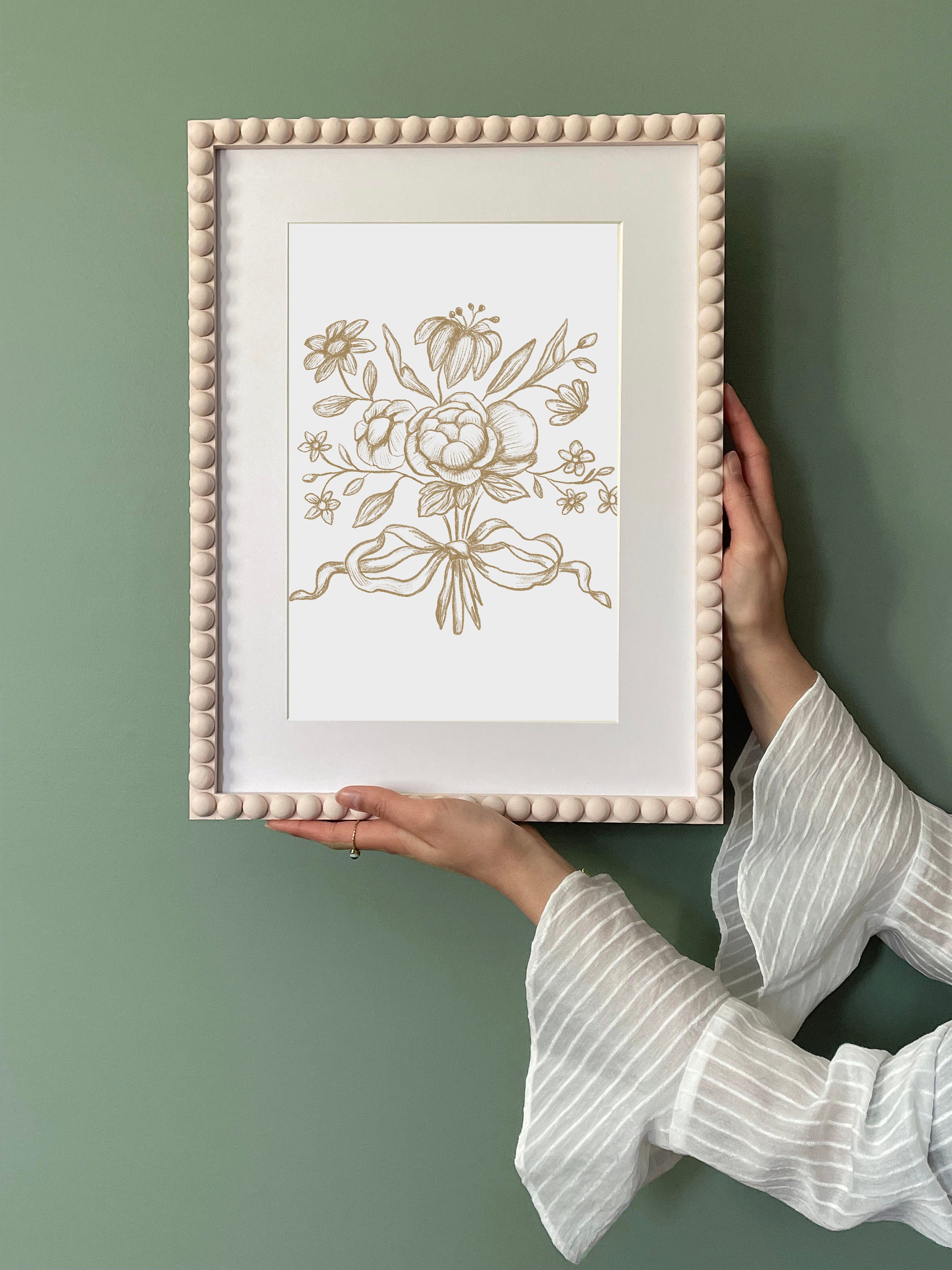 Vintage Rose Botanical Sketch Art Prints | Rose Bouquet Art Print S2-6