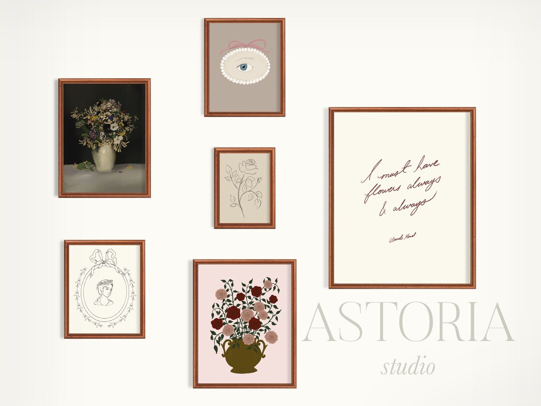 Printable Gallery Wall Art Set of 6 Art Prints Digital Art Etsy