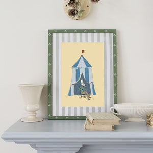 Impression d'art inspirée de Bemelmans pour enfants | Décoration murale Circus Bunny, chambre d'enfant, galerie A2-1