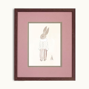Vintage Inspirierter Kinderhase Hase Kunstdruck | Babyzimmer Babyzimmer Galerie Wand Hase Kunst S8-1