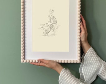 Beatrix Potter Inspired Bunny Rabbit Illustration DIGITAL | Children's Nursery Vintage Inspired Peter Rabbit Sketch PRINTABLE R2-1