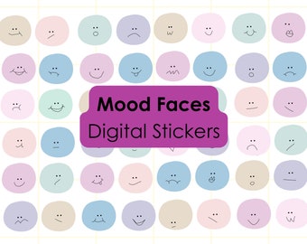 Cute mood stickers Digital sticker Pre-cropped Digital Stickers Digital Download colourful digital stickers mood Digital journal stickers