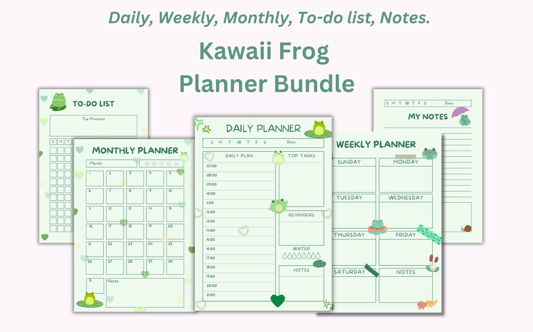 Undated Weekly Planners Reusable Planner Monthly Planner Printable ...