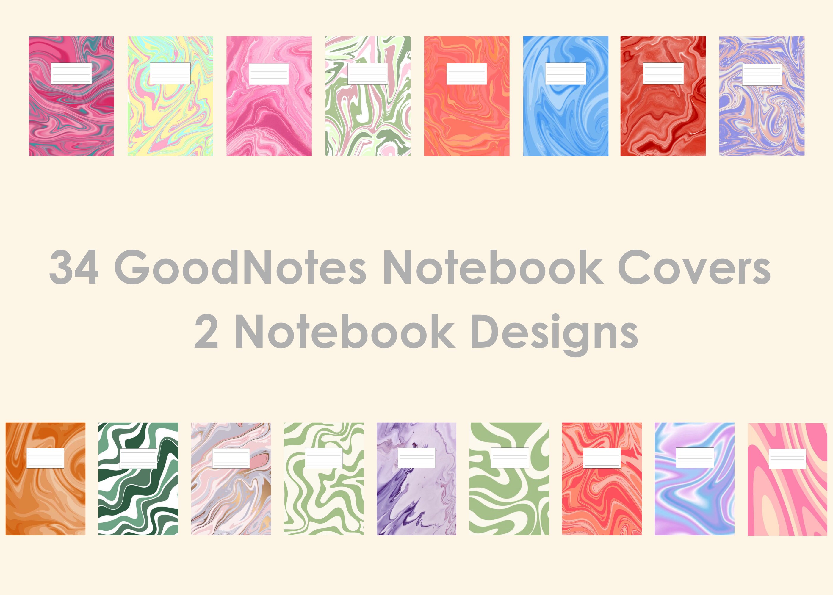 Marble Digital Notebook Covers Digital Notebook Cover Goodnotes Cover ...