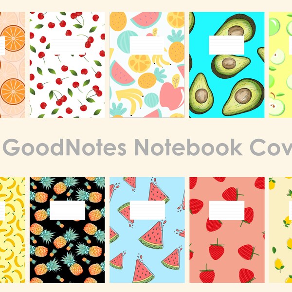Fruit Digital NoteBook Covers Digital Notebook Cover GoodNotes Cover Colourful notebook Digital Notebooks Digital Planner Cover Fruity theme