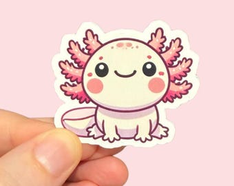 Kawaii Axolotl Glanz Aufkleber, süßes gestanztes Aufkleber
